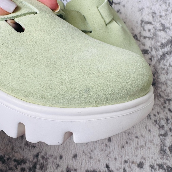 Birkenstock Papillio Women's Light Green Chunky Boston Clog size 38 - Picture 8 of 12